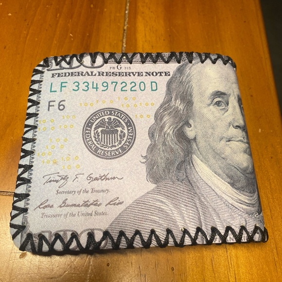 Men’s US Dollar Bill Bi-Fold Wallet Vegan Leather Credit Cards Identification - Picture 11 of 12